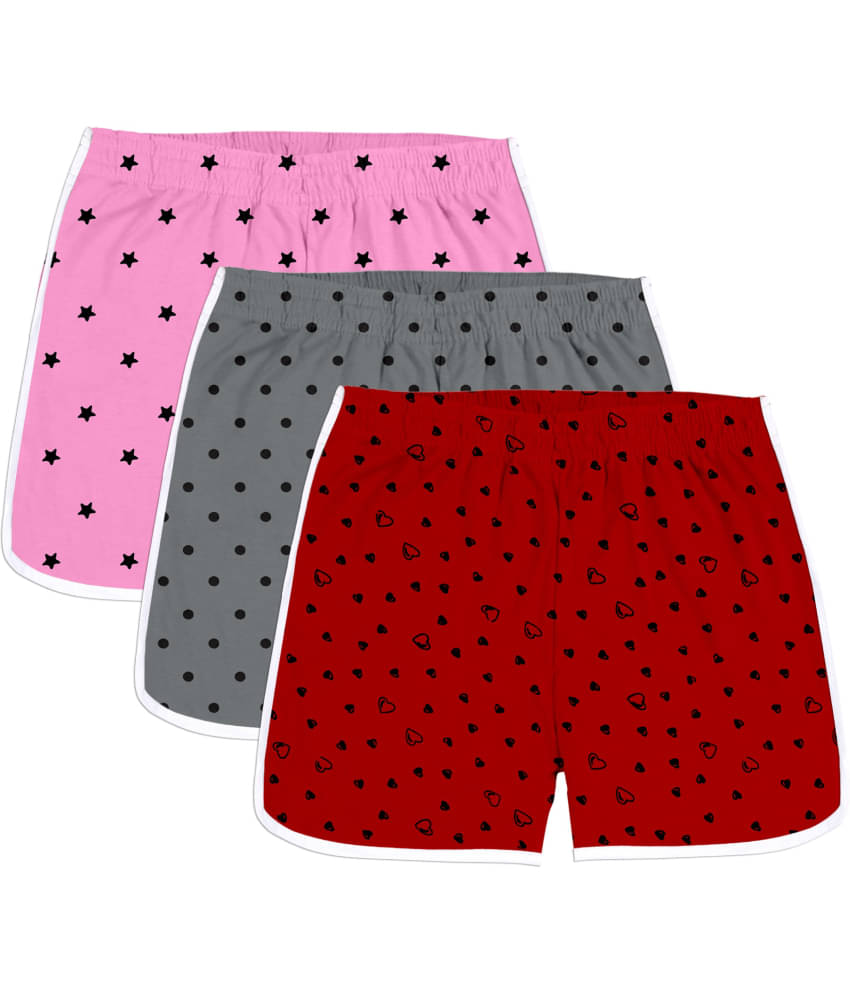     			Eye Water Pack of 3 Girls Cotton Shorts ( Multicolor )