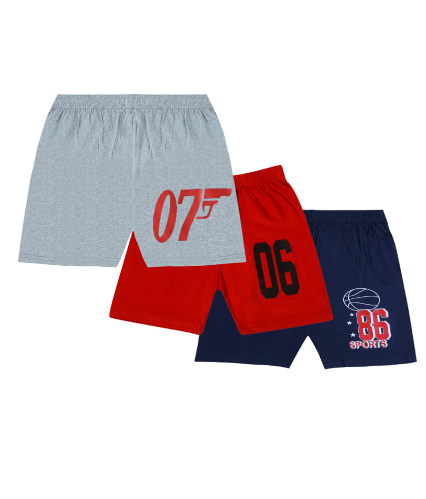     			Eye Water Pack of 3 Cotton Blend Shorts For Boys ( Multicolor )