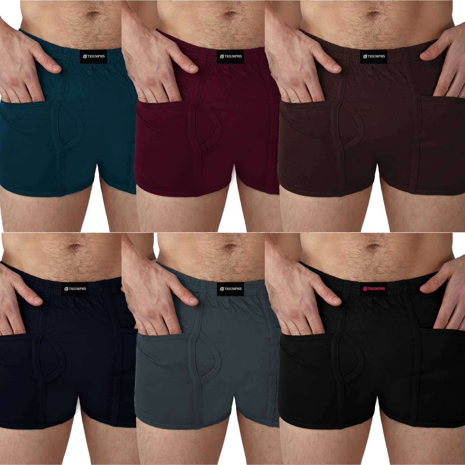     			ISF TRIUMPHS Pack of 6 Cotton Blend Trunks For Men's ( Multicolor )