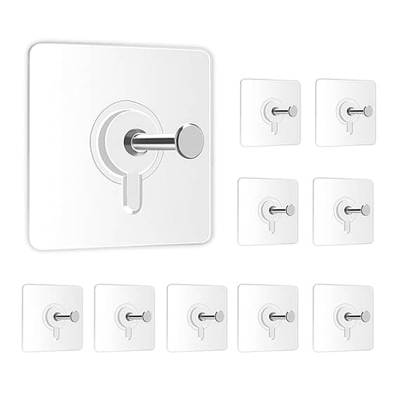     			KIRAN ENT Photo Frame Hooks for Wall Without Drilling, 10 Pack Self Adhesive Hooks for Wall