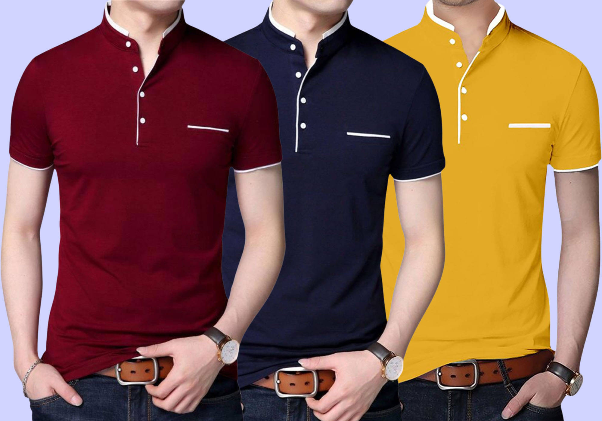     			Letsshine Men Cotton Blend Regular Fit Solid T-Shirt ( Multicolor3 )