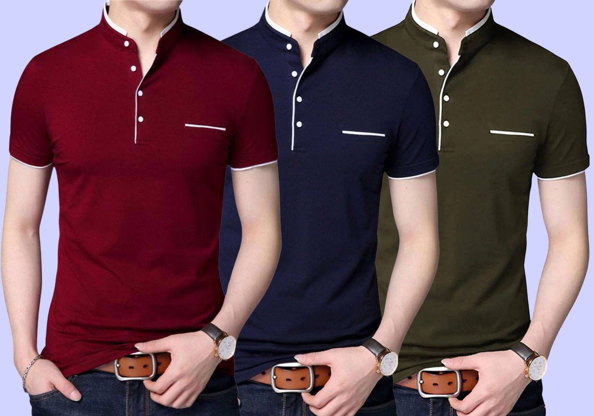 Letsshine Men Cotton Blend Regular Fit Solid T-Shirt ( Multicolor4 )     			Letsshine Men Cotton Blend Regular Fit Solid T-Shirt ( Multicolor4 )