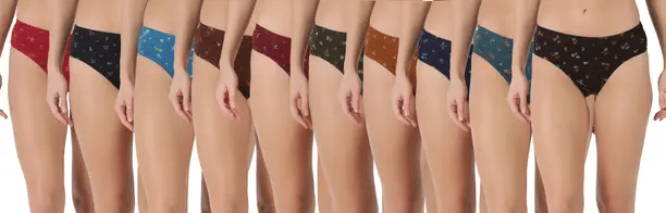     			Louis Craft Cotton Lycra Hipster ( Multicolor , Pack of 10 )