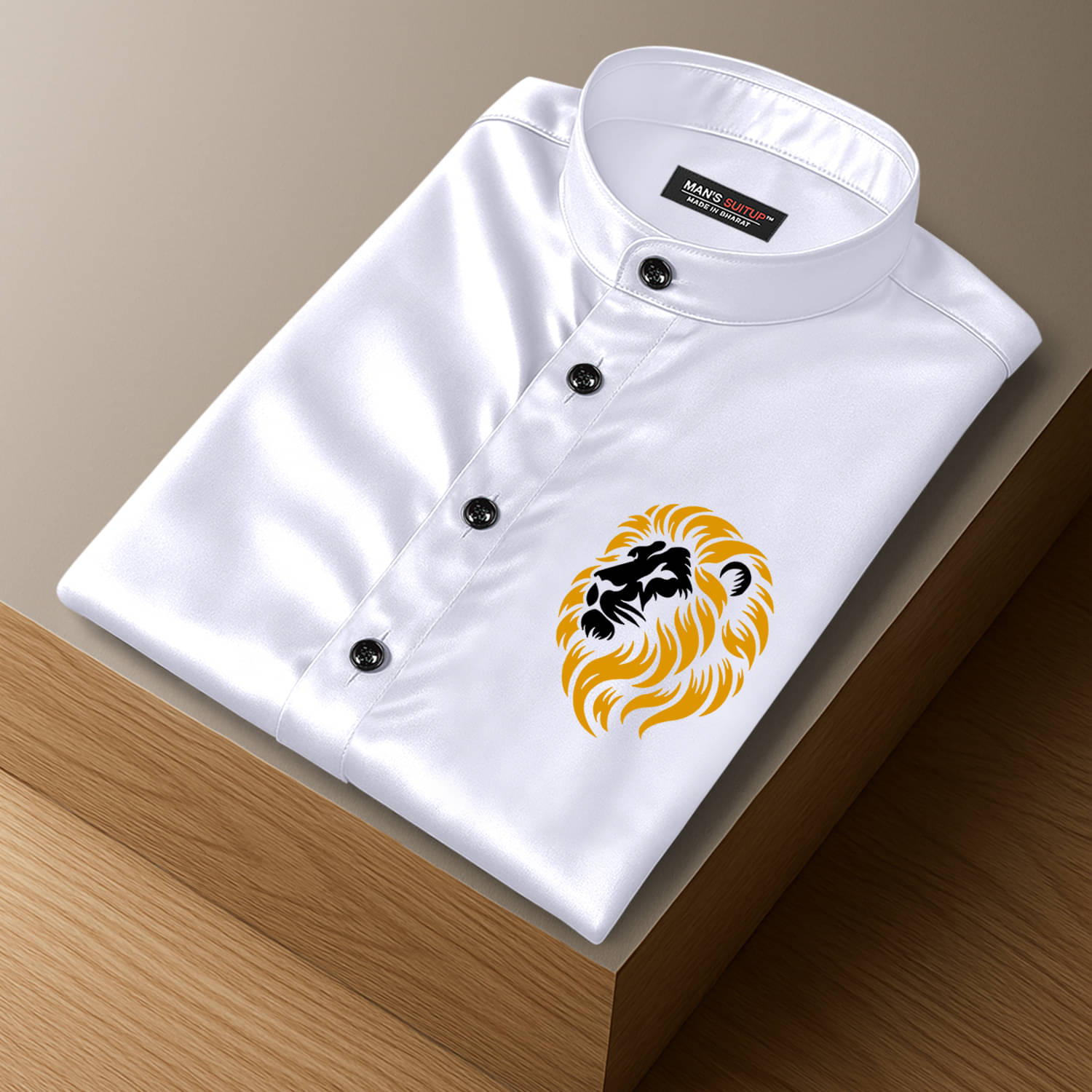     			MAN'S SUITUP Satin Regular Fit Printed Full Sleeves Men's Casual Shirt - White ( Pack of 1 )