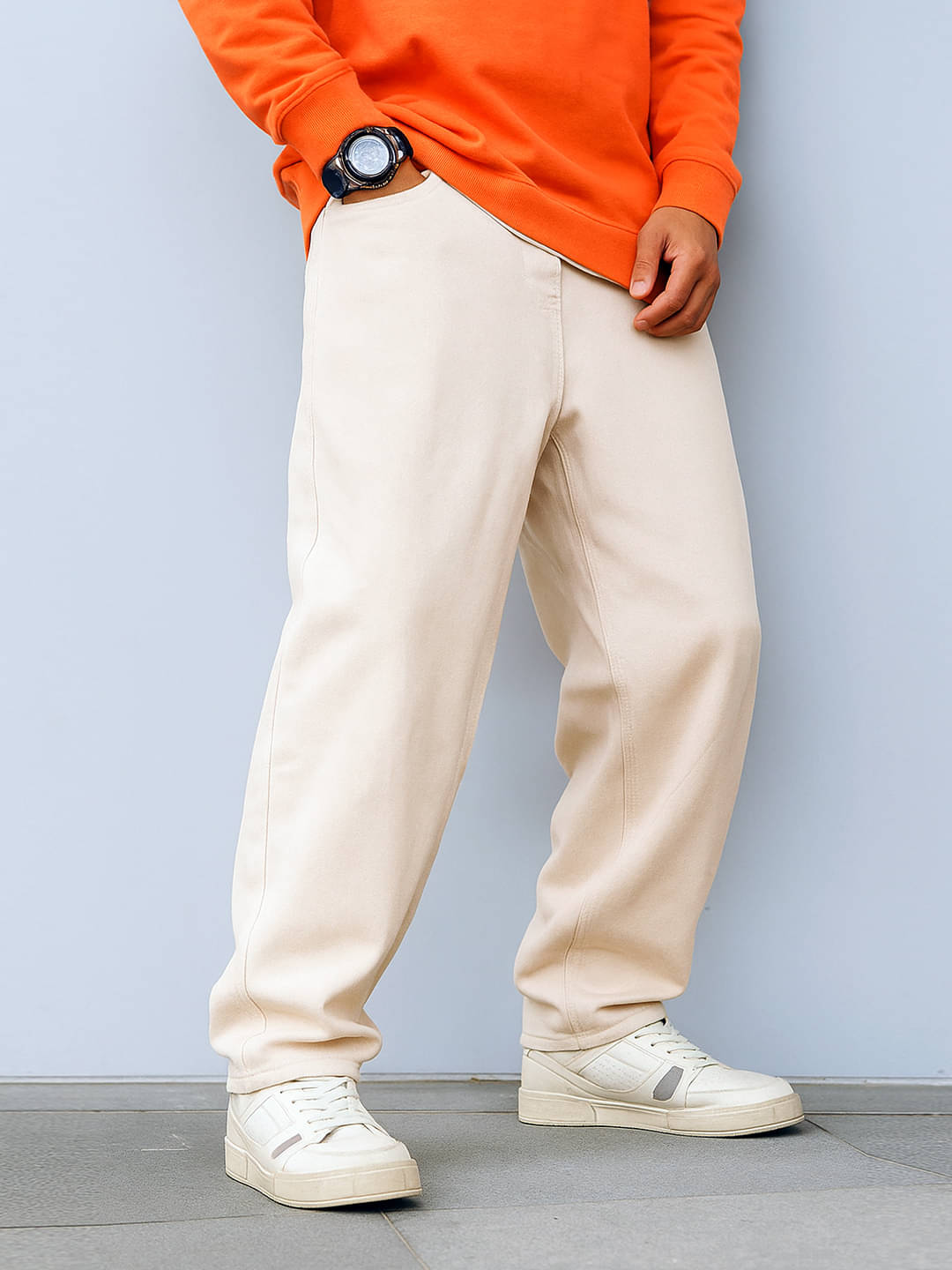     			Masterly Weft Straight Clean Look Men's Jeans - Cream ( Pack of 1 )