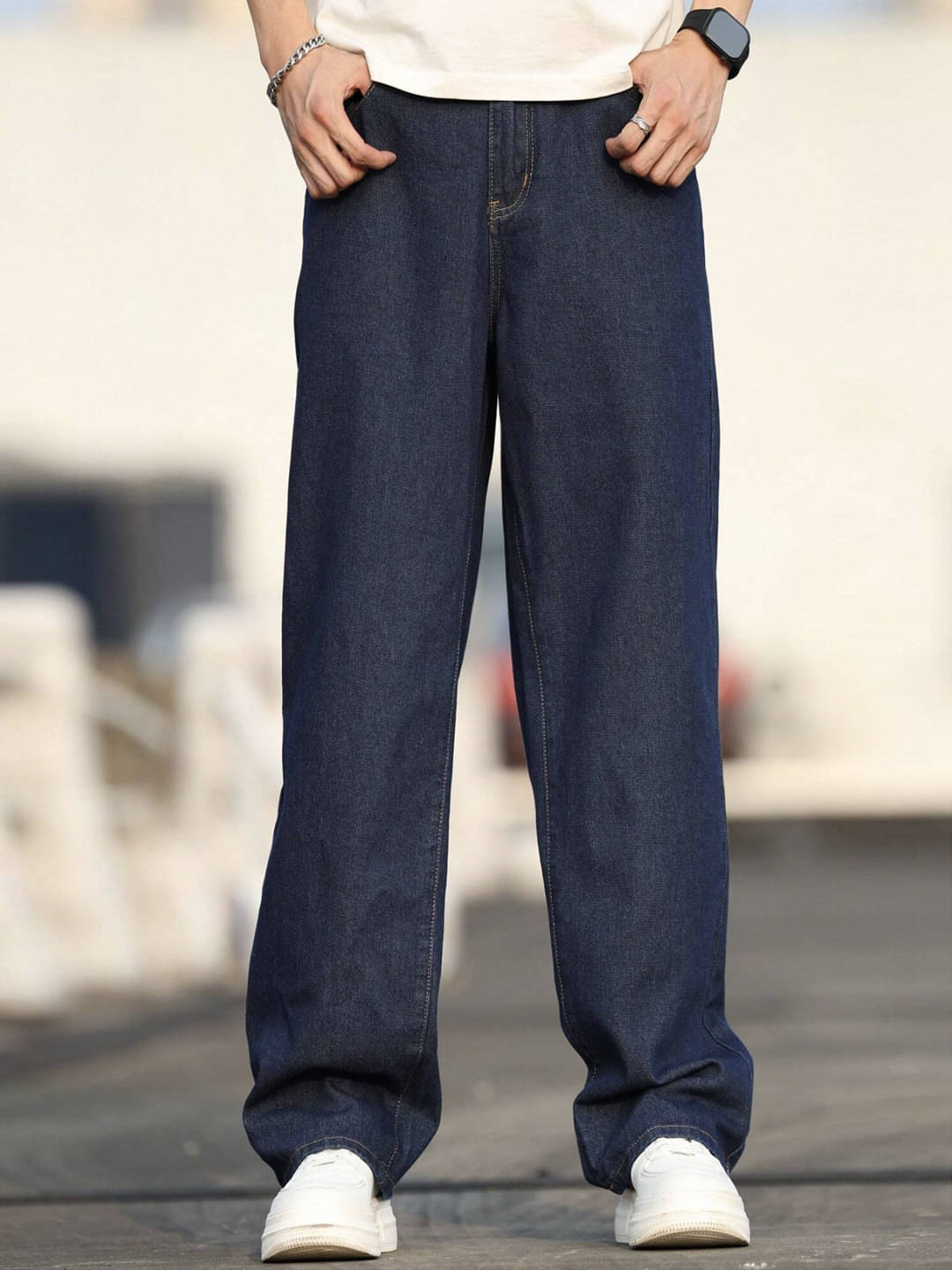 Masterly Weft Straight Clean Look Men's Jeans - Dark Blue ( Pack of 1 ) Masterly Weft Straight Clean Look Men's Jeans - Dark Blue ( Pack of 1 )