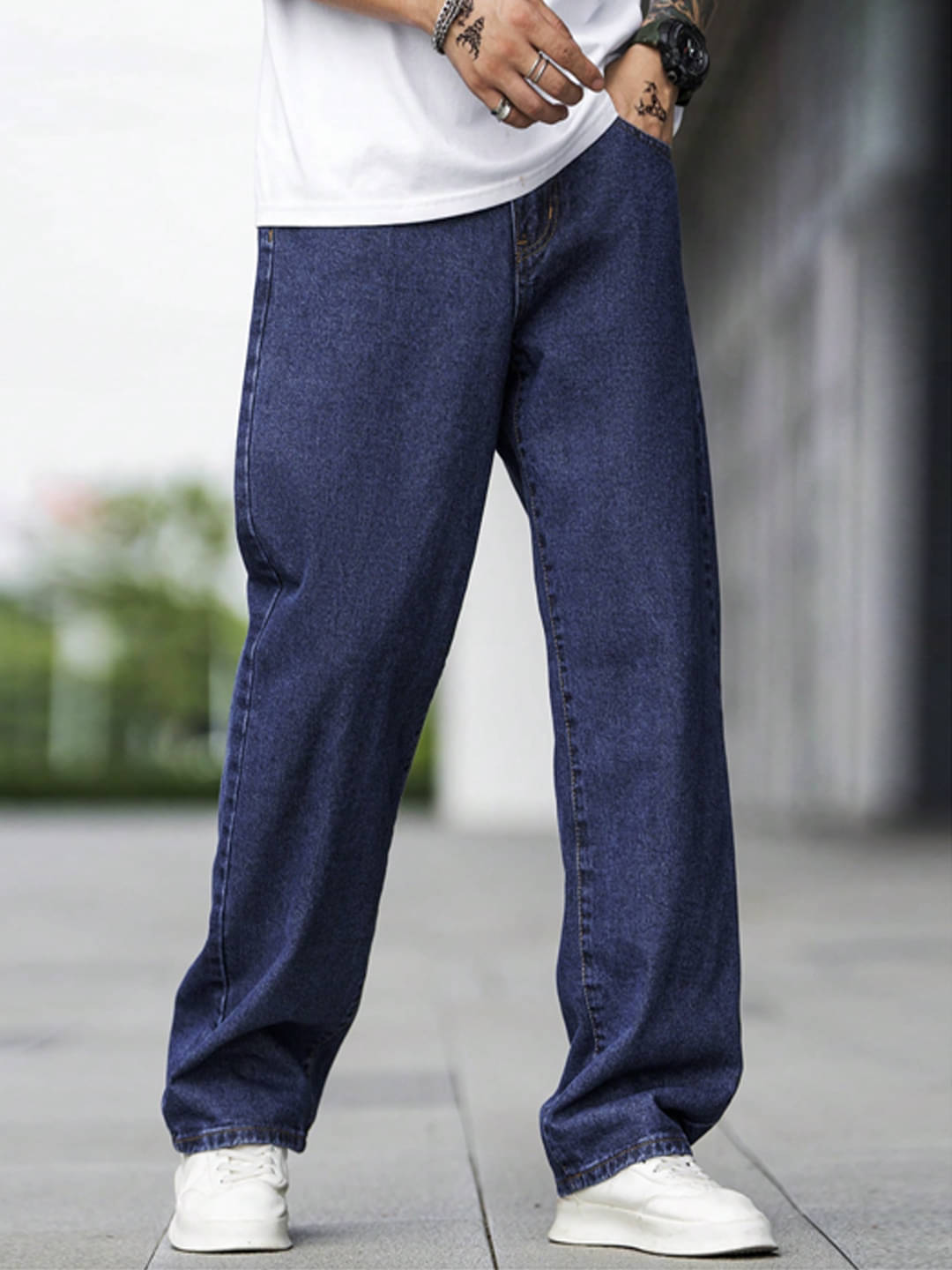     			Masterly Weft Straight Clean Look Men's Jeans - Dark Blue ( Pack of 1 )
