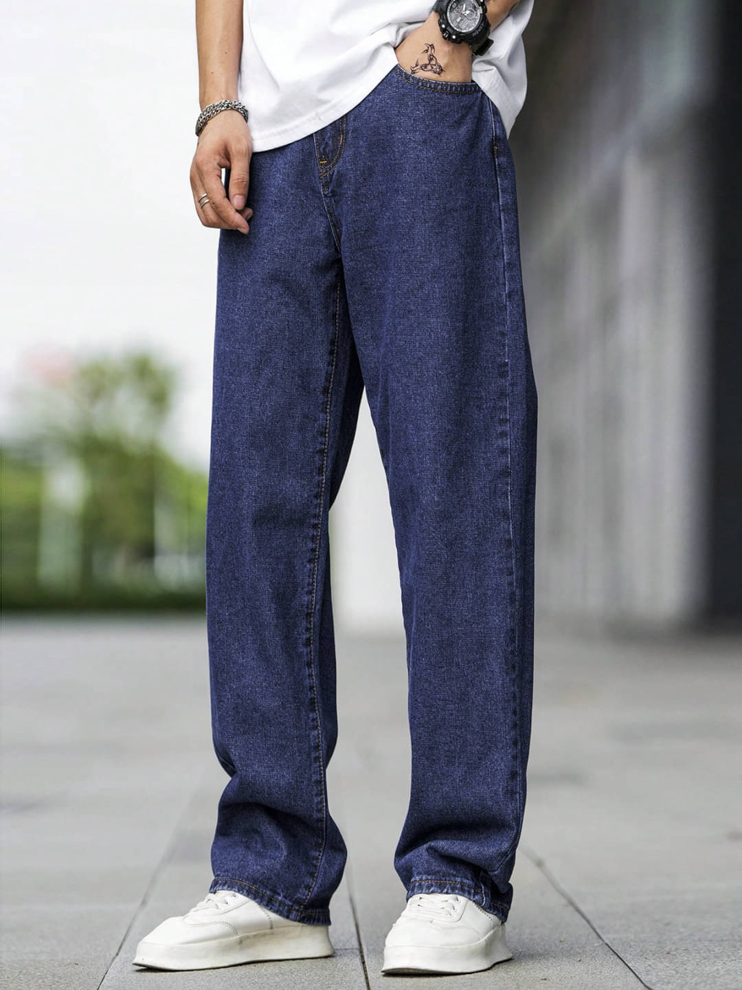     			Masterly Weft Straight Clean Look Men's Jeans - Dark Blue ( Pack of 1 )