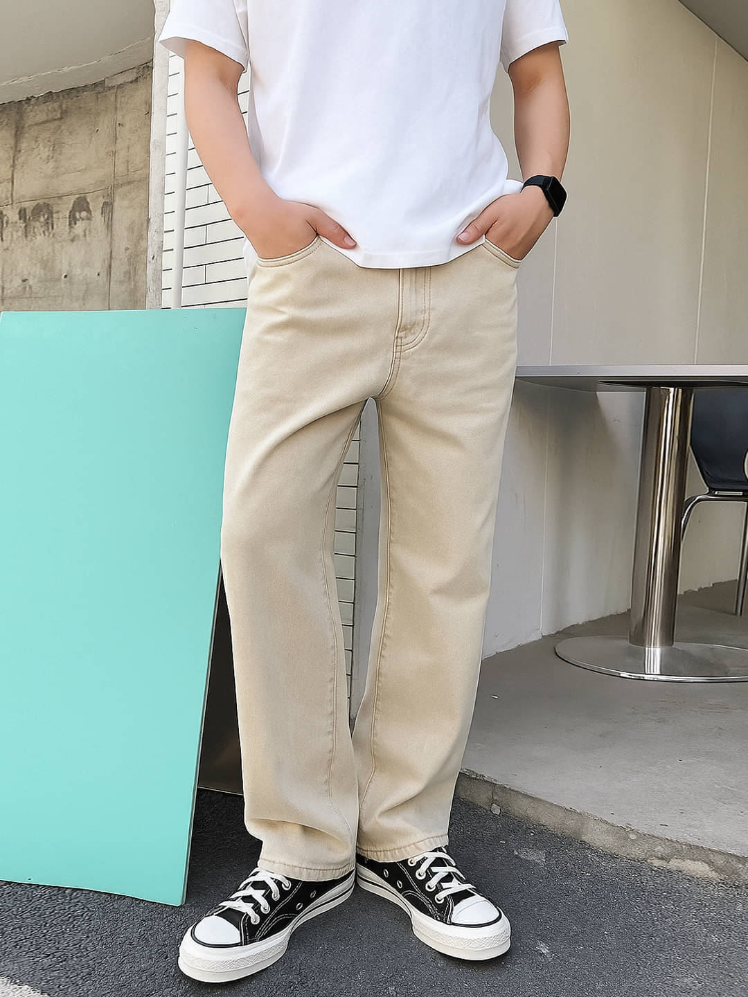     			Masterly Weft Straight Clean Look Men's Jeans - Cream ( Pack of 1 )