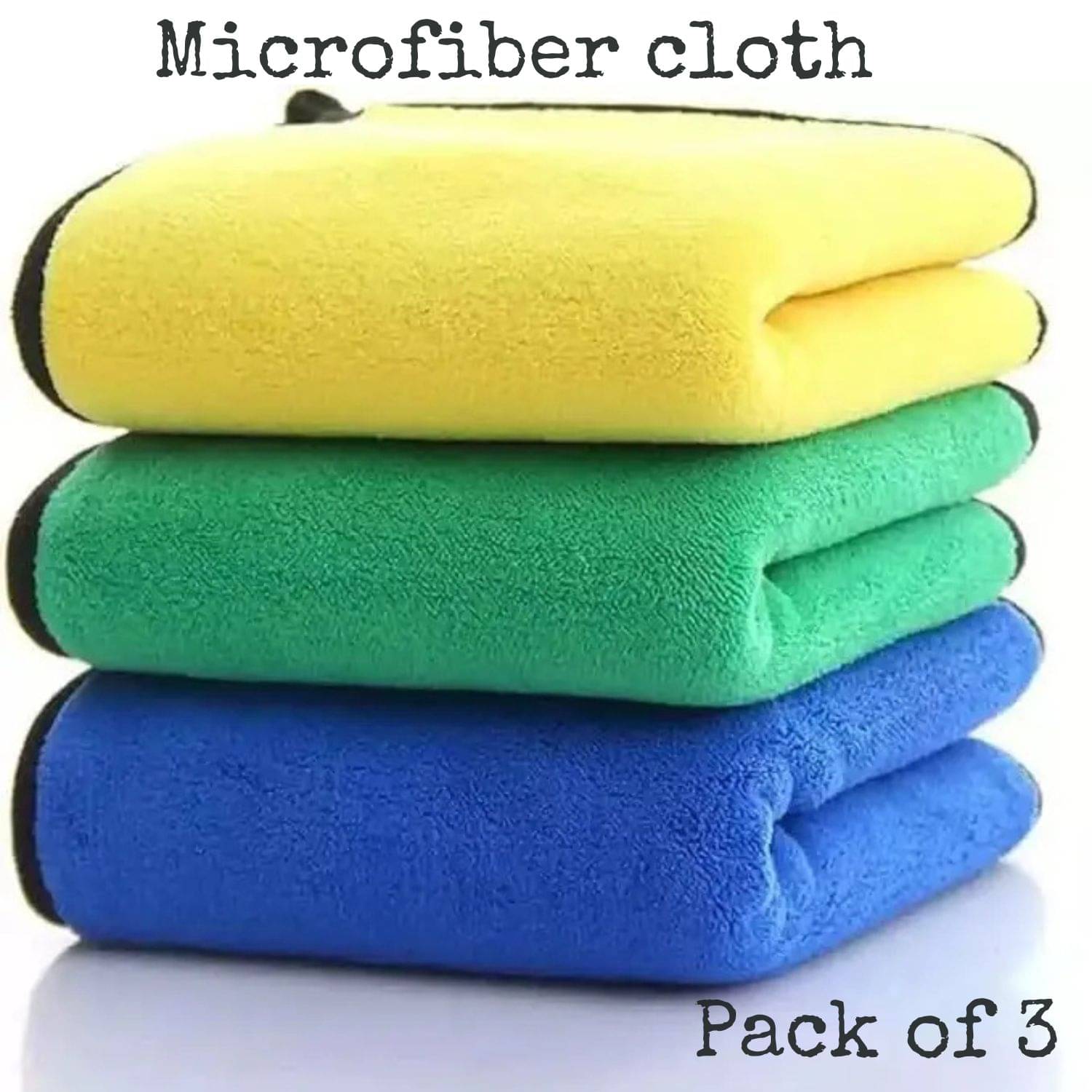     			Microfiber Cloth 800 Gsm - Pack of 3(30X40 cm)-Comes in Random Colours, Multi-Purpose cleaning cloth/Towel, microfiber towels for cars, car cleaning cloth, car washing cloth, drying towel, car towel, car cleaning cloth, glass cleaning cloth