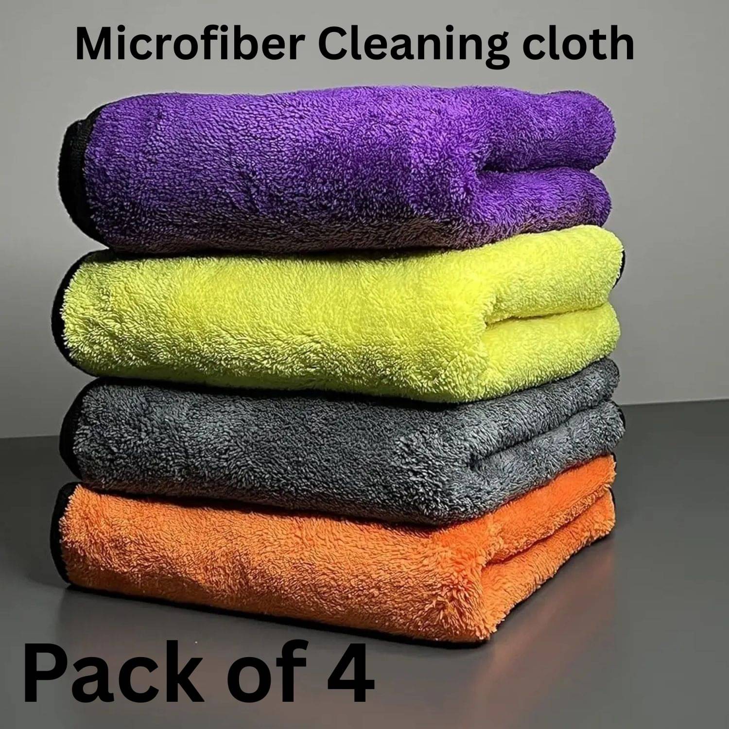     			Microfiber Cloth 800 Gsm - Pack of 3(30X40 cm)-Comes in Random Colours, Multi-Purpose cleaning cloth/Towel, microfiber towels for cars, car cleaning cloth, car washing cloth, drying towel, car towel, car cleaning cloth, glass cleaning cloth