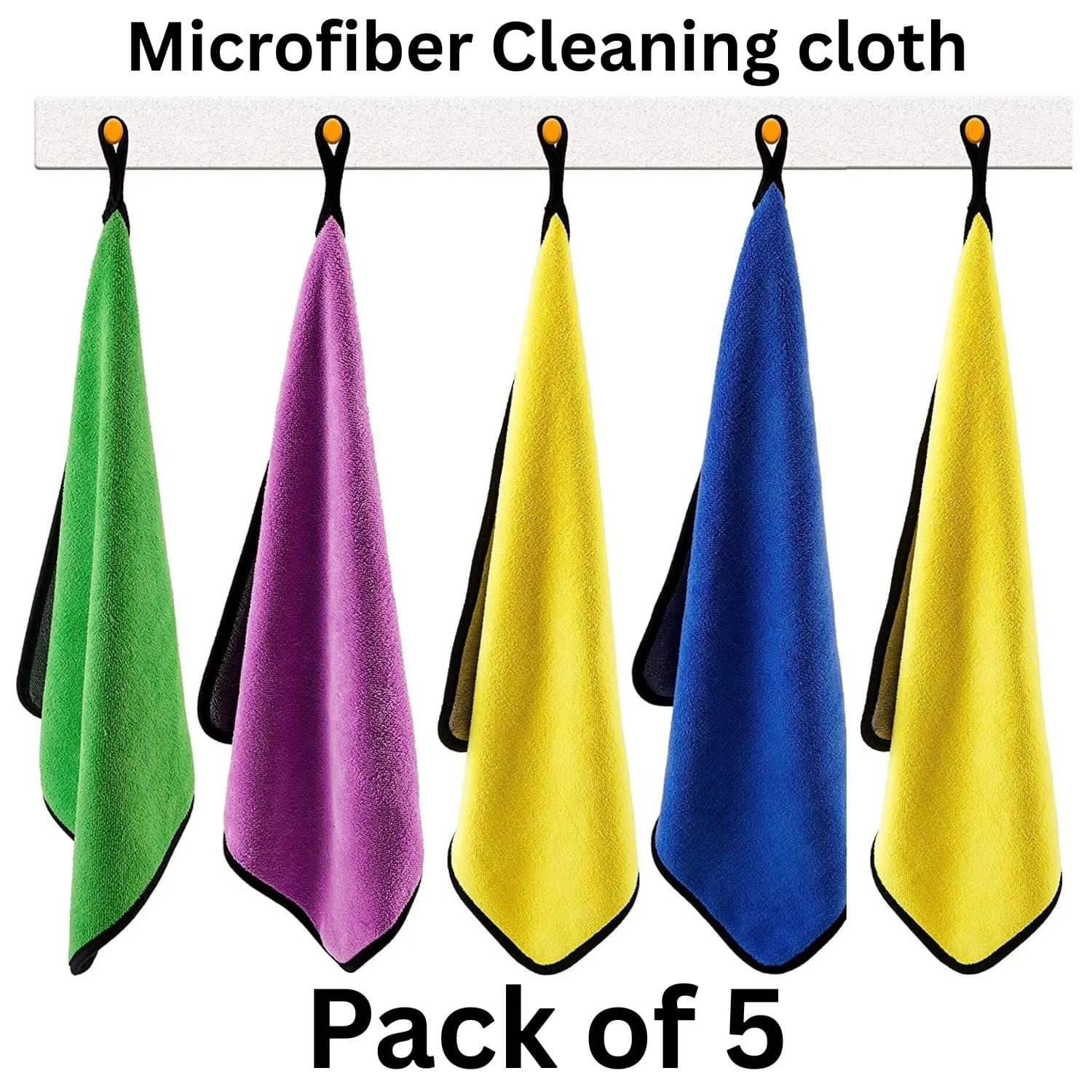     			Microfiber Cloth 800 Gsm - Pack of 3(30X40 cm)-Comes in Random Colours, Multi-Purpose cleaning cloth/Towel, microfiber towels for cars, car cleaning cloth, car washing cloth, drying towel, car towel, car cleaning cloth, glass cleaning cloth