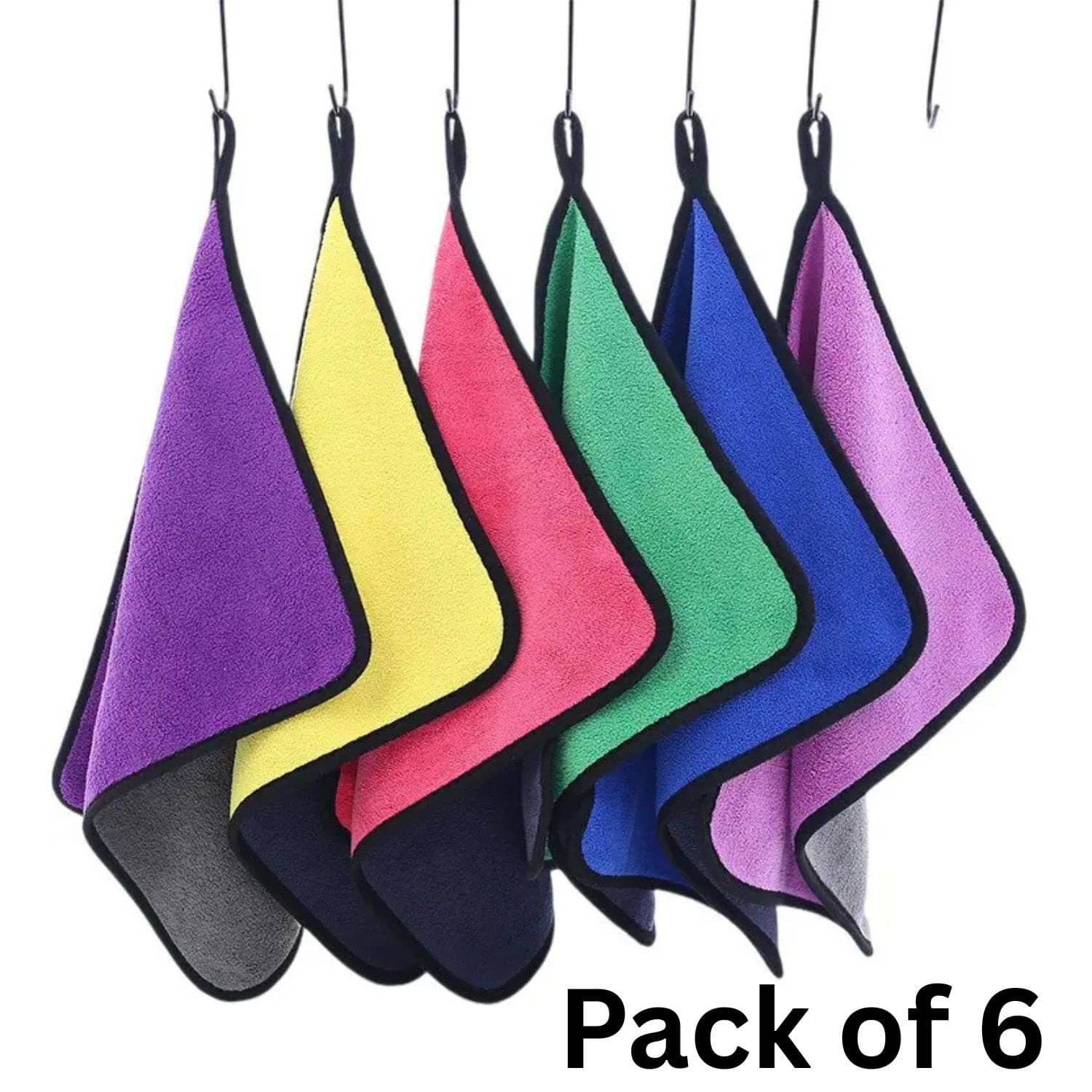     			Microfiber Cloth 800 Gsm - Pack of 3(30X40 cm)-Comes in Random Colours, Multi-Purpose cleaning cloth/Towel, microfiber towels for cars, car cleaning cloth, car washing cloth, drying towel, car towel, car cleaning cloth, glass cleaning cloth