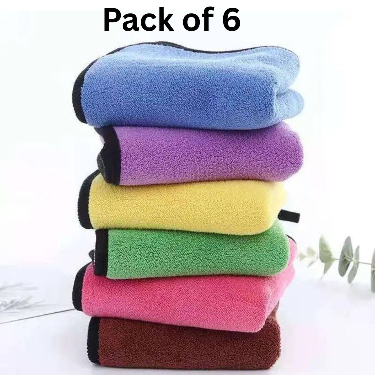     			Microfiber Cloth 800 Gsm - Pack of 3(30X40 cm)-Comes in Random Colours, Multi-Purpose cleaning cloth/Towel, microfiber towels for cars, car cleaning cloth, car washing cloth, drying towel, car towel, car cleaning cloth, glass cleaning cloth