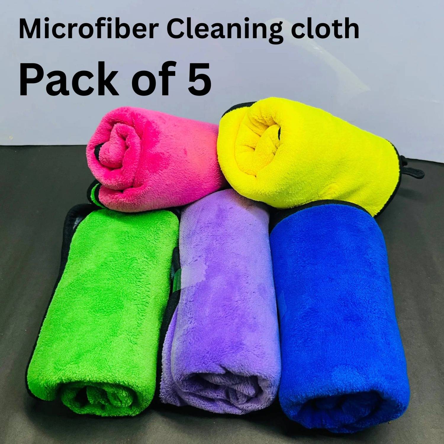     			Microfiber Cloth 800 Gsm - Pack of 3(30X40 cm)-Comes in Random Colours, Multi-Purpose cleaning cloth/Towel, microfiber towels for cars, car cleaning cloth, car washing cloth, drying towel, car towel, car cleaning cloth, glass cleaning cloth