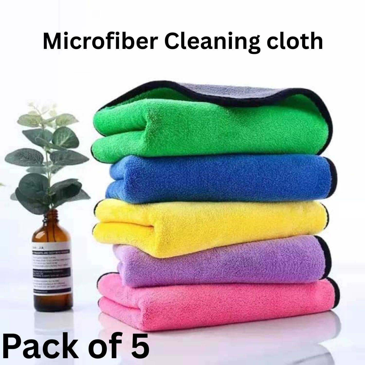     			Microfiber Cloth 800 Gsm - Pack of 3(30X40 cm)-Comes in Random Colours, Multi-Purpose cleaning cloth/Towel, microfiber towels for cars, car cleaning cloth, car washing cloth, drying towel, car towel, car cleaning cloth, glass cleaning cloth