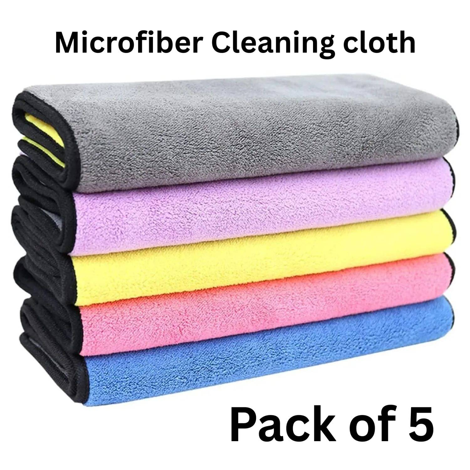     			Microfiber Cloth 800 Gsm - Pack of 3(30X40 cm)-Comes in Random Colours, Multi-Purpose cleaning cloth/Towel, microfiber towels for cars, car cleaning cloth, car washing cloth, drying towel, car towel, car cleaning cloth, glass cleaning cloth