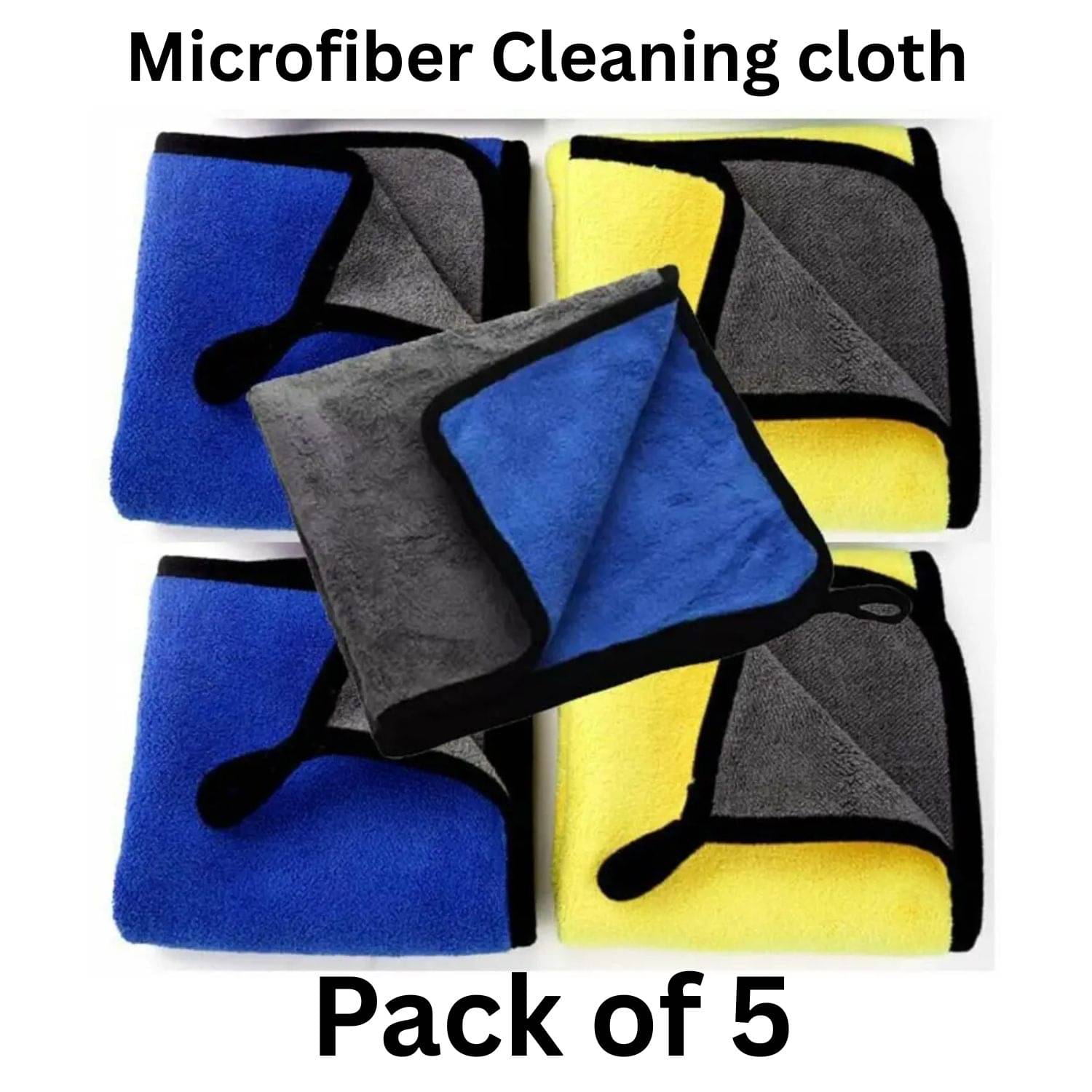     			Microfiber Cloth 800 Gsm - Pack of 3(30X40 cm)-Comes in Random Colours, Multi-Purpose cleaning cloth/Towel, microfiber towels for cars, car cleaning cloth, car washing cloth, drying towel, car towel, car cleaning cloth, glass cleaning cloth