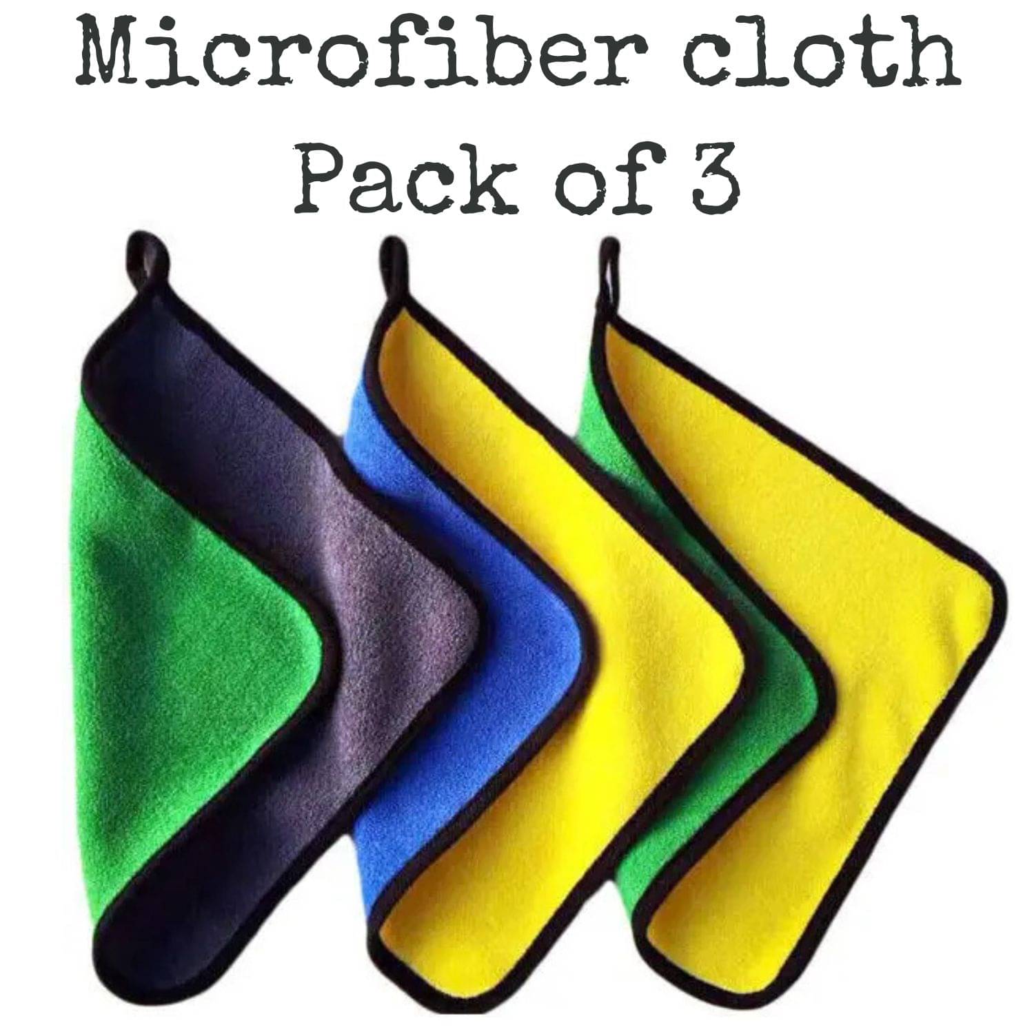     			Microfiber Cloth 800 Gsm - Pack of 3(30X40 cm)-Comes in Random Colours, Multi-Purpose cleaning cloth/Towel, microfiber towels for cars, car cleaning cloth, car washing cloth, drying towel, car towel, car cleaning cloth, glass cleaning cloth