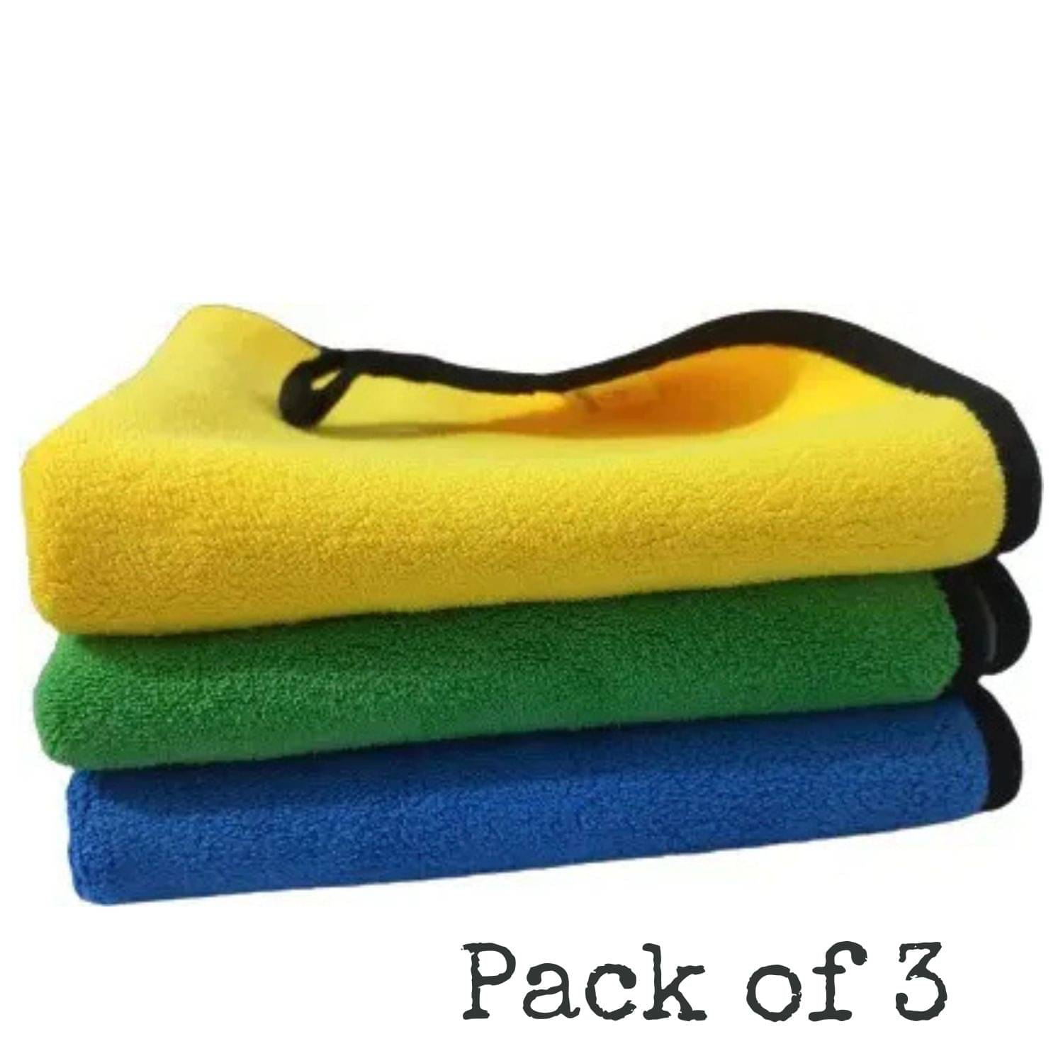     			Microfiber Cloth 800 Gsm - Pack of 3(30X40 cm)-Comes in Random Colours, Multi-Purpose cleaning cloth/Towel, microfiber towels for cars, car cleaning cloth, car washing cloth, drying towel, car towel, car cleaning cloth, glass cleaning cloth