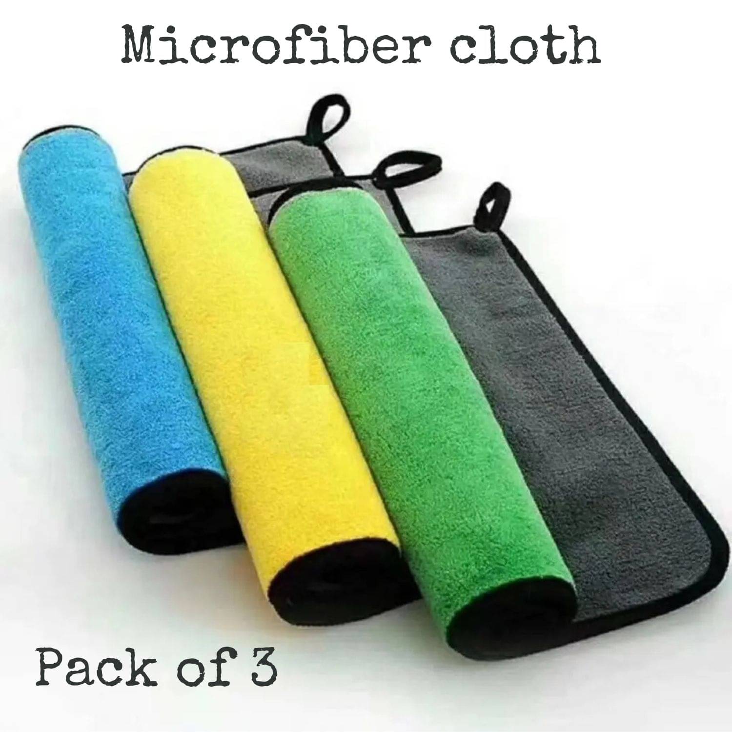     			Microfiber Cloth 800 Gsm - Pack of 3(30X40 cm)-Comes in Random Colours, Multi-Purpose cleaning cloth/Towel, microfiber towels for cars, car cleaning cloth, car washing cloth, drying towel, car towel, car cleaning cloth, glass cleaning cloth
