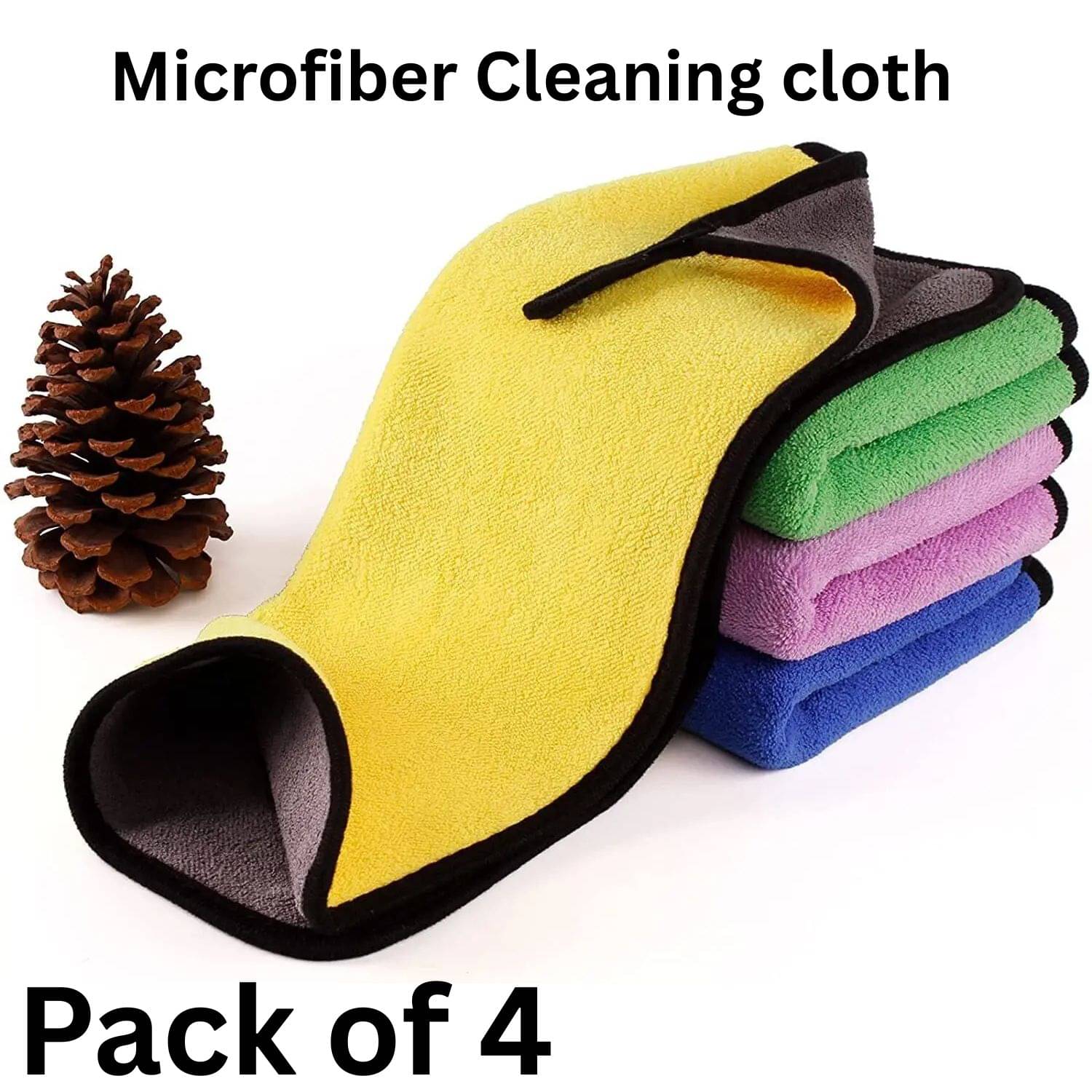     			Microfiber Cloth 800 Gsm - Pack of 3(30X40 cm)-Comes in Random Colours, Multi-Purpose cleaning cloth/Towel, microfiber towels for cars, car cleaning cloth, car washing cloth, drying towel, car towel, car cleaning cloth, glass cleaning cloth