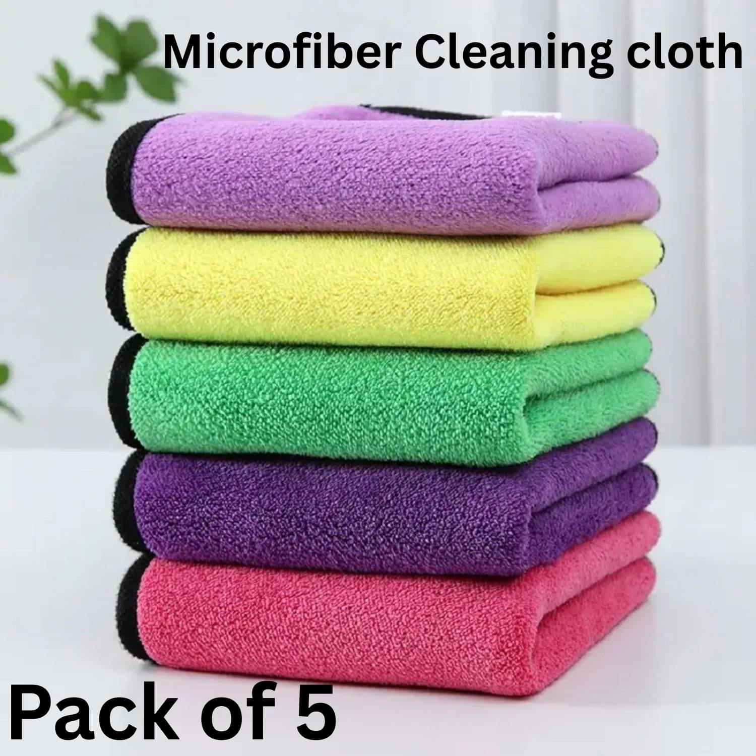     			Microfiber Cloth 800 Gsm - Pack of 3(30X40 cm)-Comes in Random Colours, Multi-Purpose cleaning cloth/Towel, microfiber towels for cars, car cleaning cloth, car washing cloth, drying towel, car towel, car cleaning cloth, glass cleaning cloth