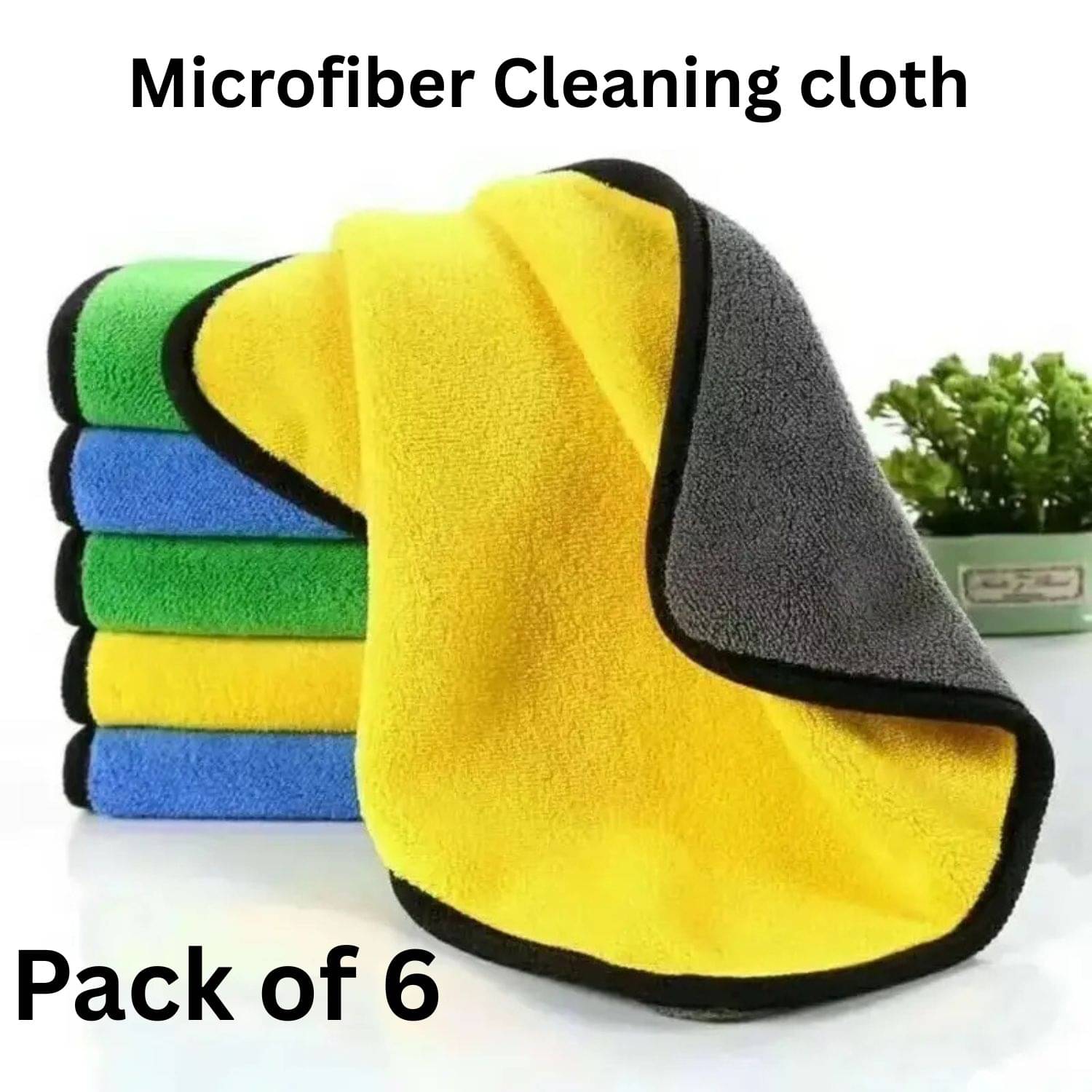     			Microfiber Cloth 800 Gsm - Pack of 3(30X40 cm)-Comes in Random Colours, Multi-Purpose cleaning cloth/Towel, microfiber towels for cars, car cleaning cloth, car washing cloth, drying towel, car towel, car cleaning cloth, glass cleaning cloth