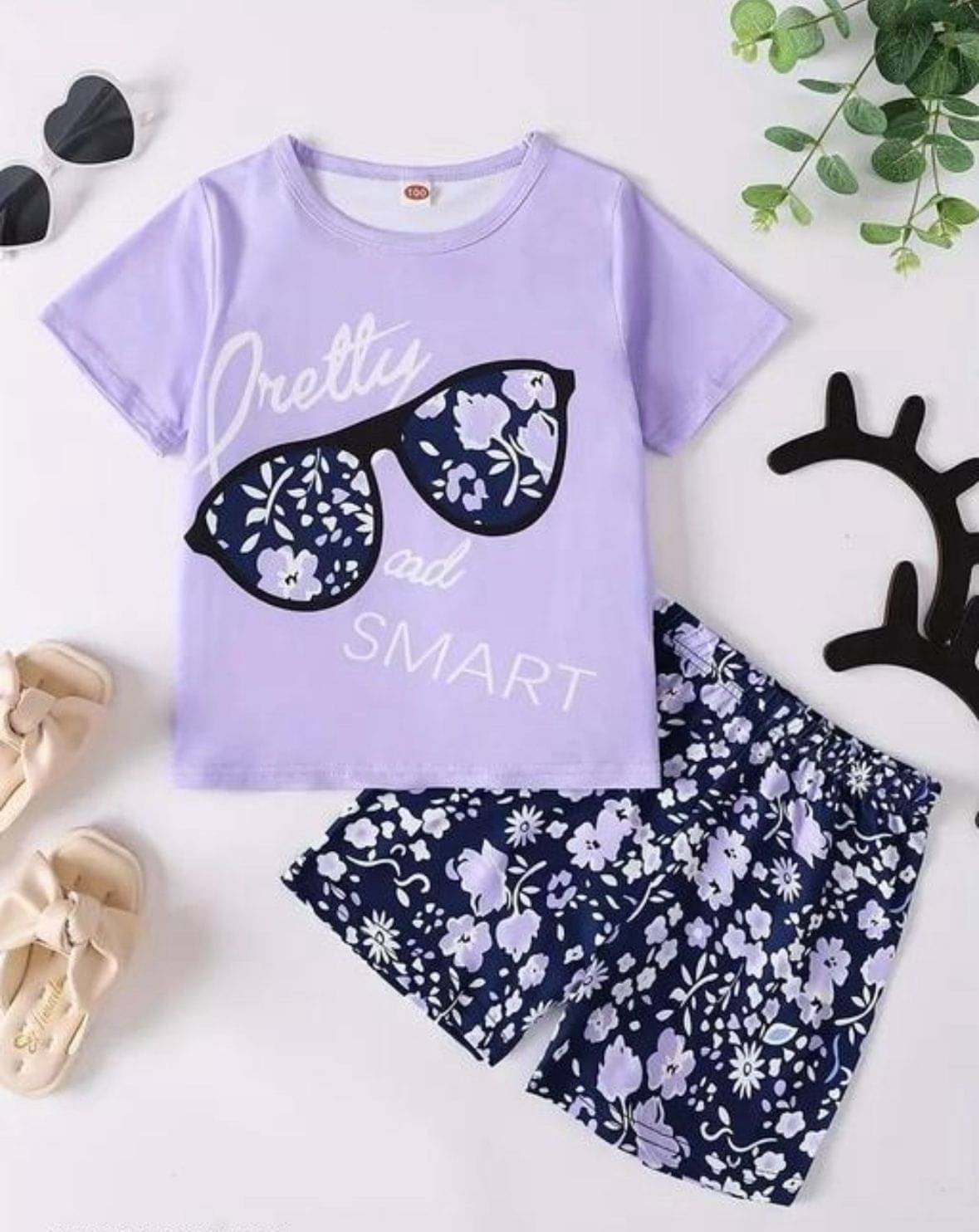     			NIMISHAGARMENTS Pack of 1 Baby Girls Hosiery T-shirt & Shorts ( Purple )