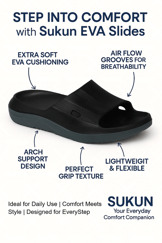     			Sukun Black Men's Slide Flip Flop