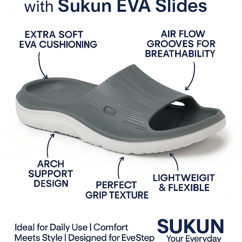     			Sukun Grey Men's Slide Flip Flop