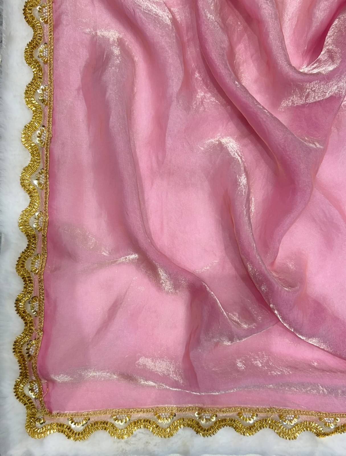 Trandtide Chiffon Solid Chanderi saree With Unstitched Blouse Piece ( Pink ) Trandtide Chiffon Solid Chanderi saree With Unstitched Blouse Piece ( Pink )