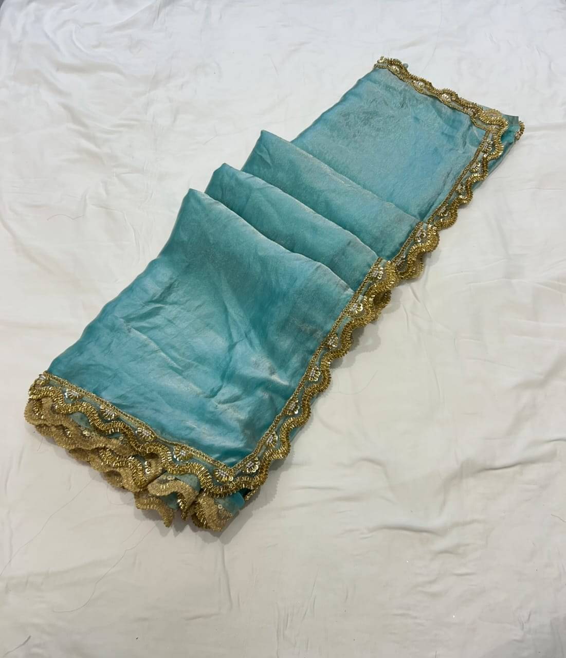 Trandtide Chiffon Solid Chanderi saree With Unstitched Blouse Piece ( Aqua Blue ) Trandtide Chiffon Solid Chanderi saree With Unstitched Blouse Piece ( Aqua Blue )