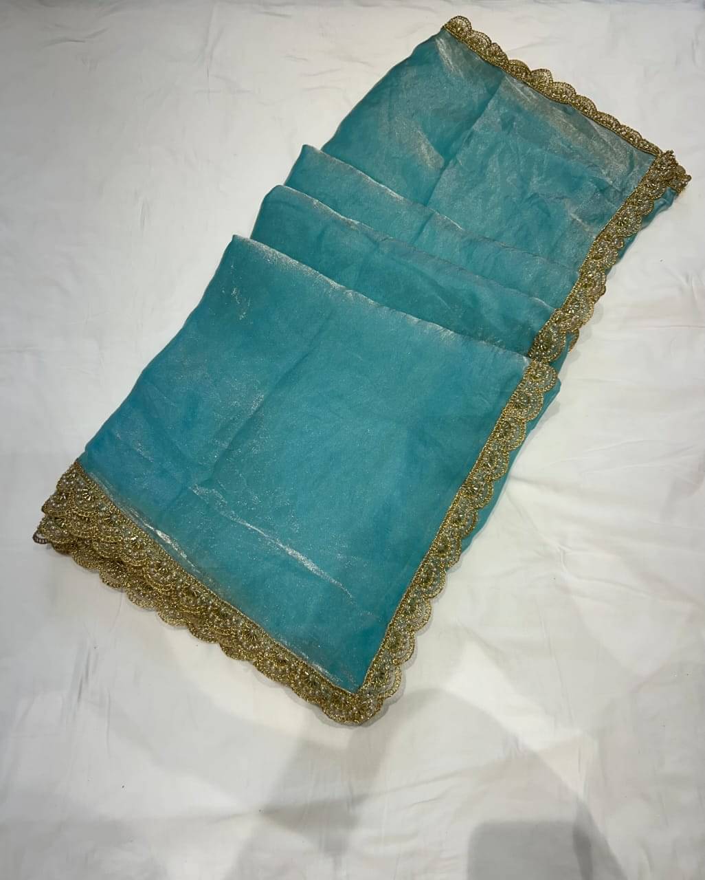 Trandtide Chiffon Solid Chanderi saree With Unstitched Blouse Piece ( Aqua Blue ) Trandtide Chiffon Solid Chanderi saree With Unstitched Blouse Piece ( Aqua Blue )