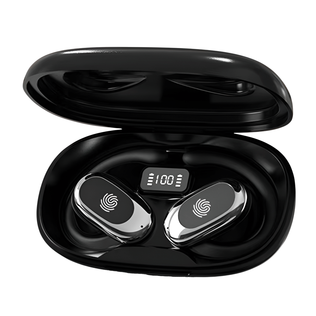     			VEHOP S300 OWS Open Ear Wireless Earbuds with Display, ENC Mic for Crystal-Clear Calls, 60hr Playtime with Type-C Fast Charging, BT5.4 Gaming Bluetooth Earphones, Touch Control Sports Headphone.