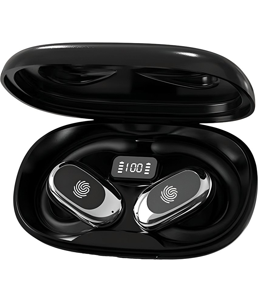 VEHOP S300 OWS Open Ear Wireless Earbuds with Display, ENC Mic for Crystal-Clear Calls, 60hr Playtime with Type-C Fast Charging, BT5.4 Gaming Bluetooth Earphones, Touch Control Sports Headphone.