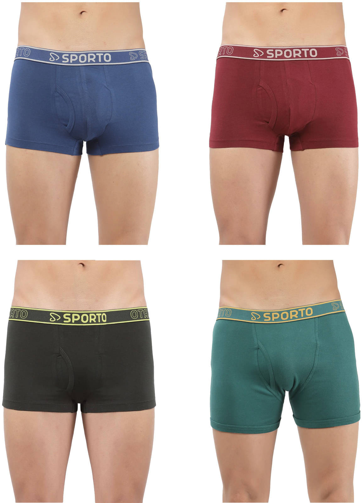     			Amul comfy Pack of 4 Cotton Trunks For Men's ( Multicolor )