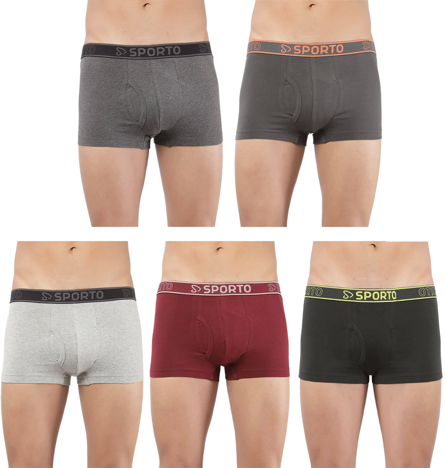     			Amul comfy Pack of 5 Cotton Trunks For Men's ( Multicolor )