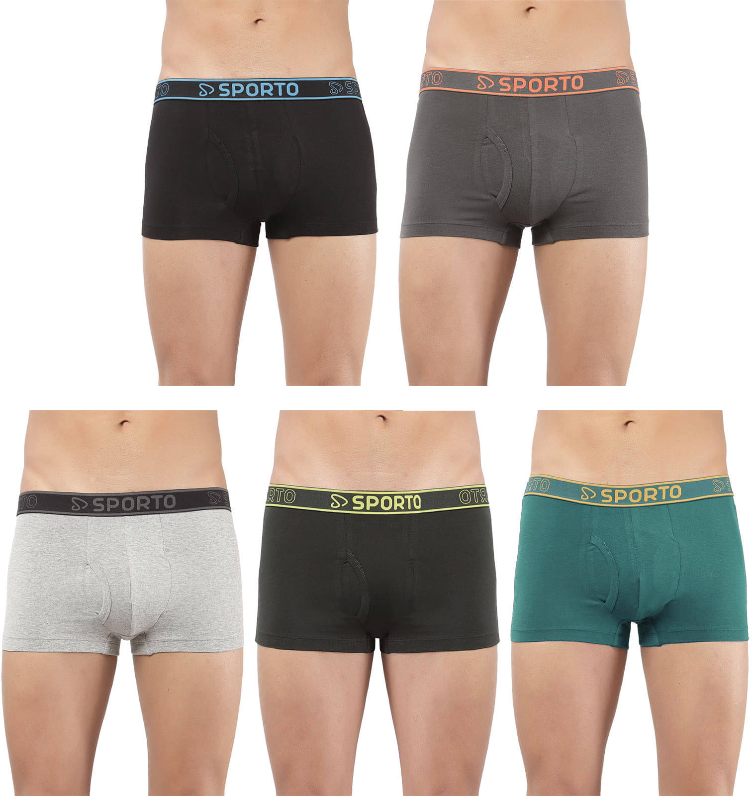     			Amul comfy Pack of 5 Cotton Trunks For Men's ( Multicolor )