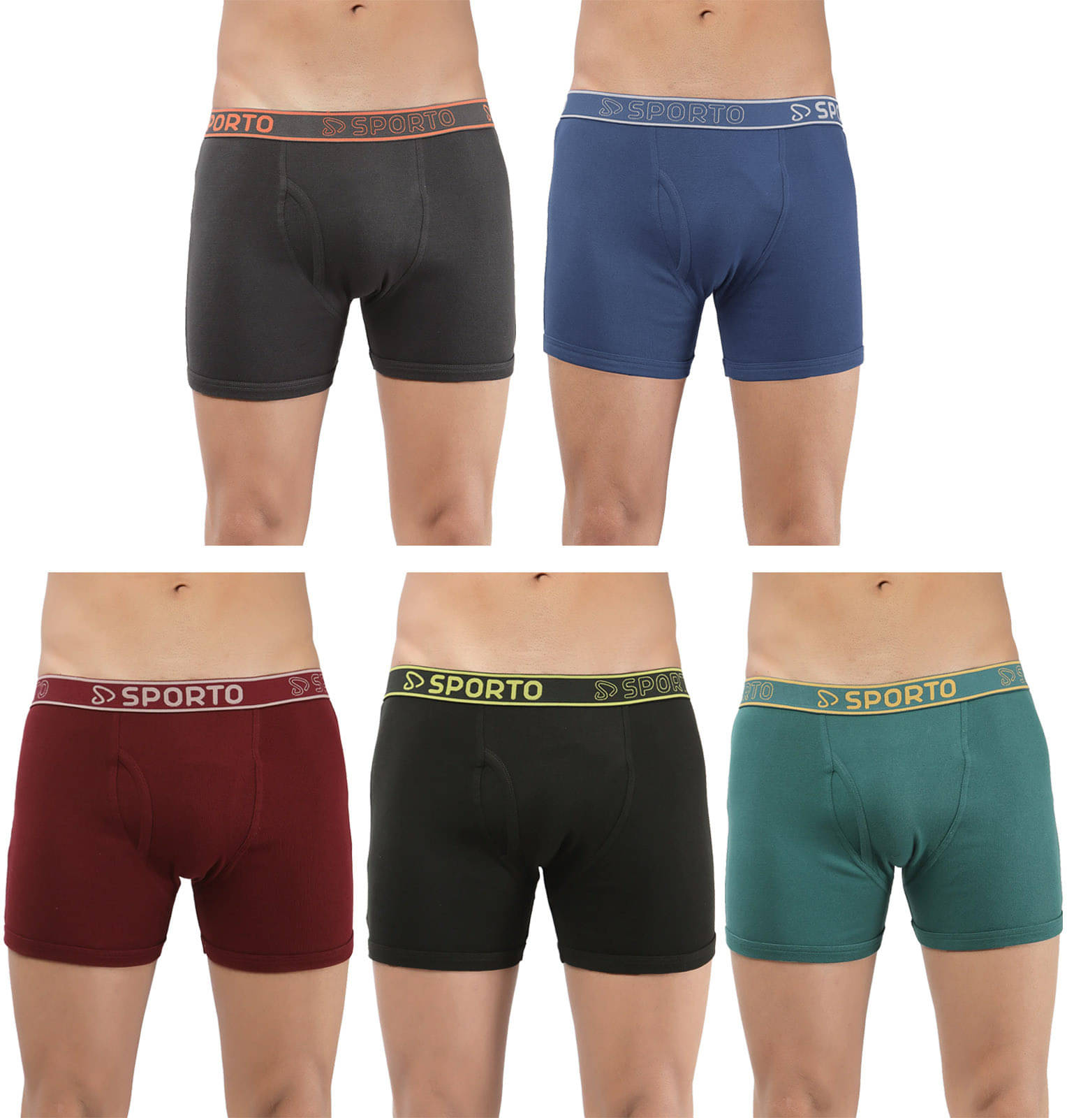     			Amul comfy Pack of 5 Cotton Trunks For Men's ( Multicolor )