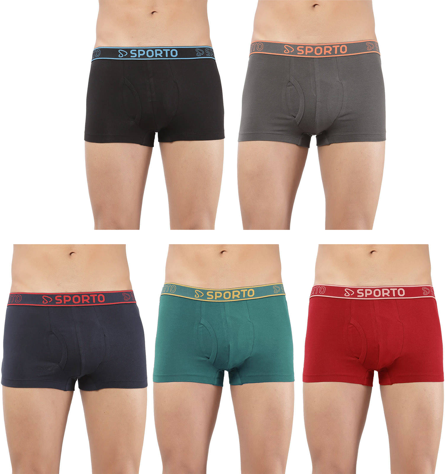     			Amul comfy Pack of 5 Cotton Trunks For Men's ( Multicolor )