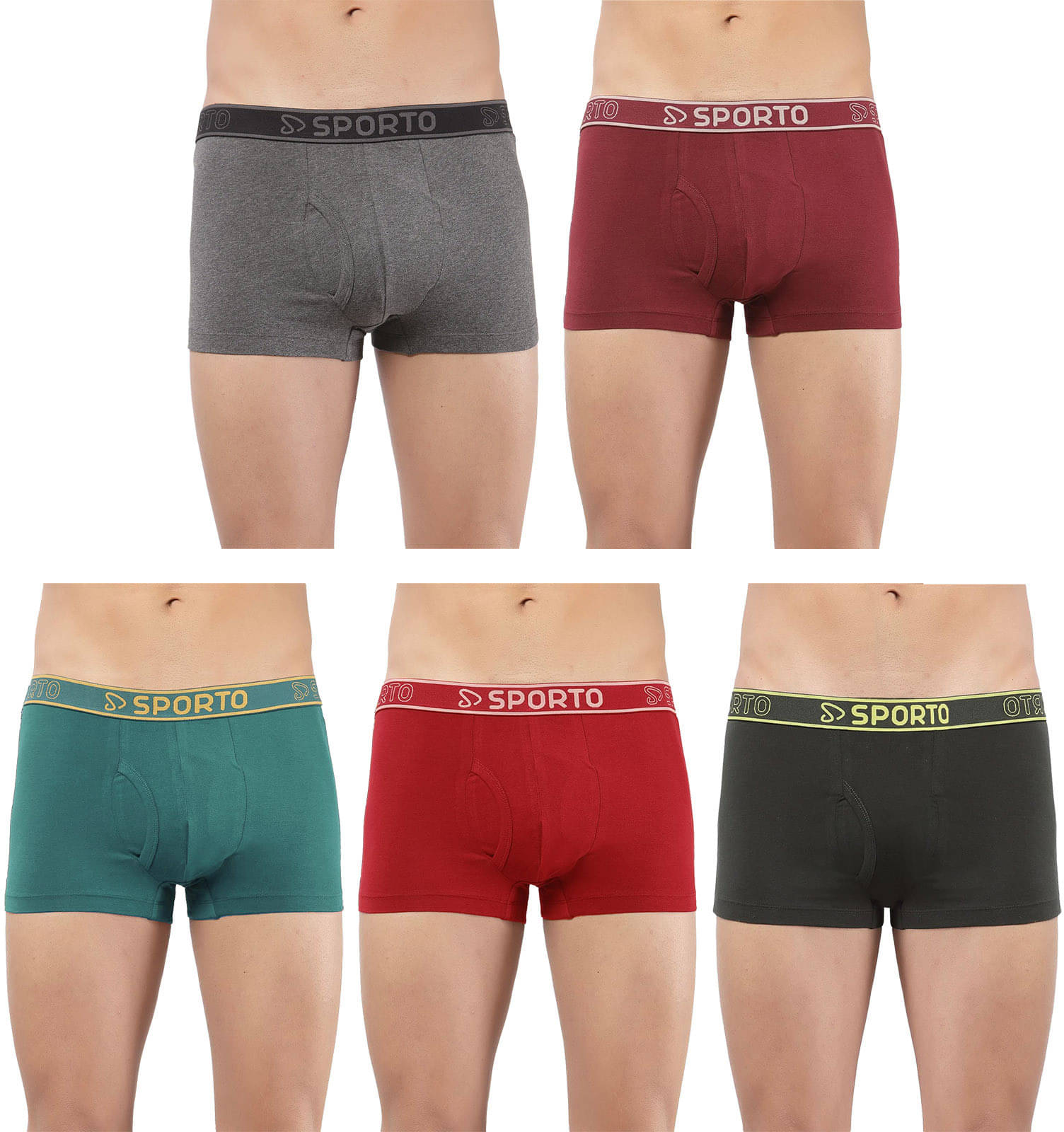     			Amul comfy Pack of 5 Cotton Trunks For Men's ( Multicolor )