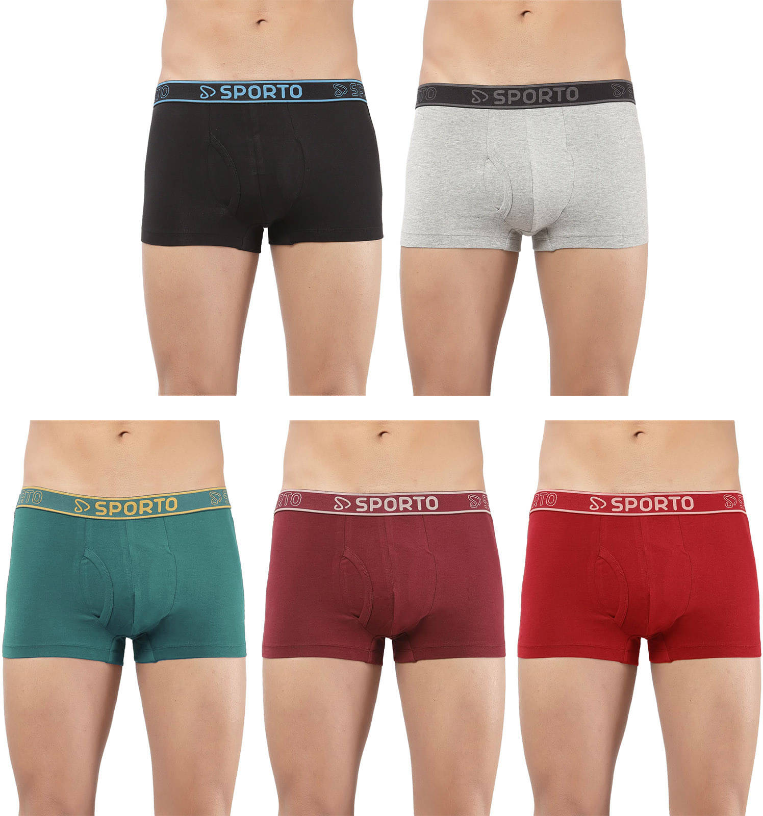     			Amul comfy Pack of 5 Cotton Trunks For Men's ( Multicolor )