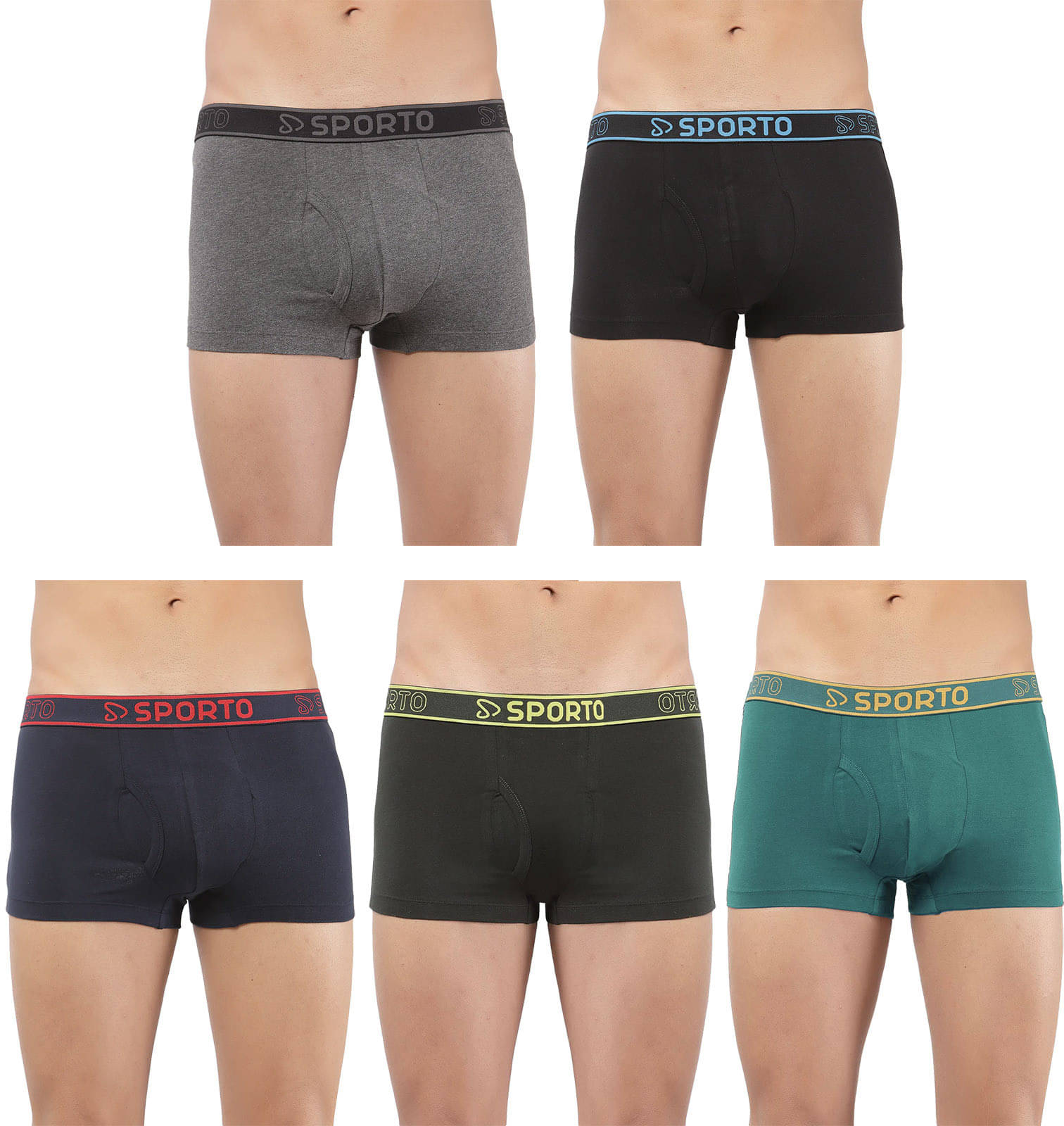     			Amul comfy Pack of 5 Cotton Trunks For Men's ( Multicolor )