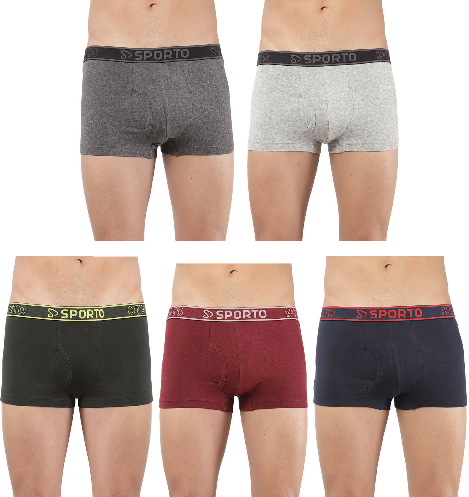     			Amul comfy Pack of 5 Cotton Trunks For Men's ( Multicolor )