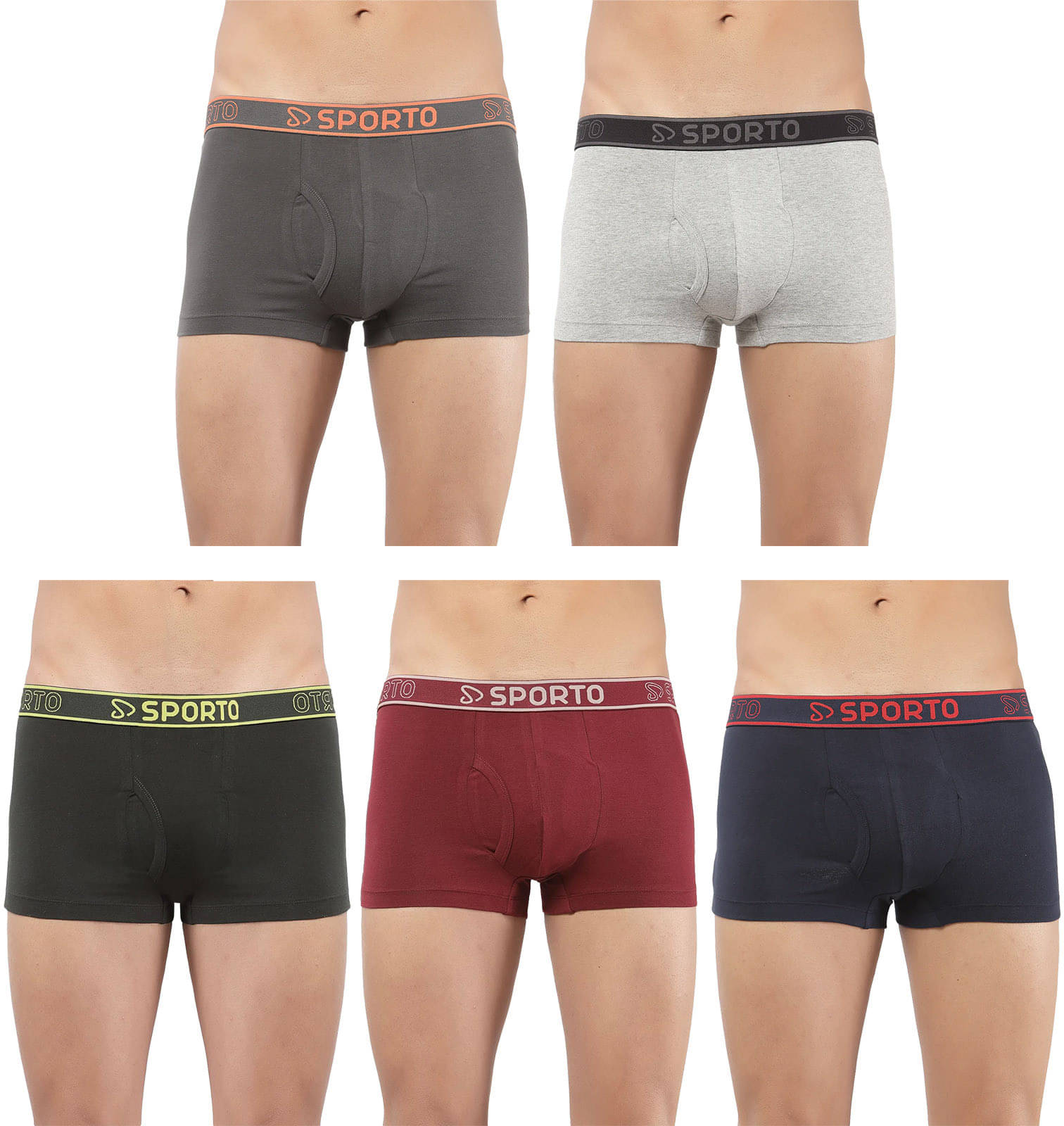     			Amul comfy Pack of 5 Cotton Trunks For Men's ( Multicolor )