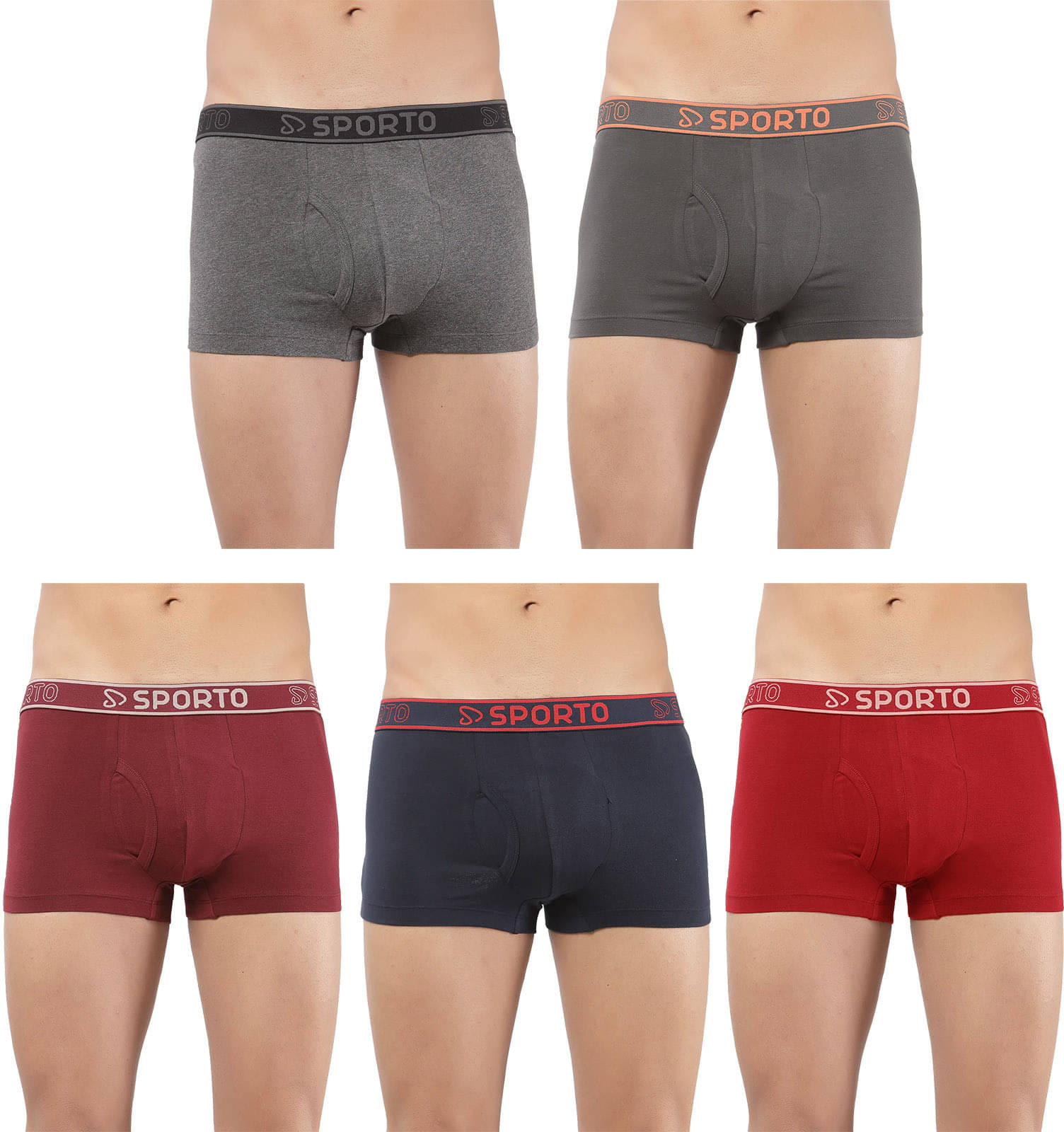     			Amul comfy Pack of 5 Cotton Trunks For Men's ( Multicolor )
