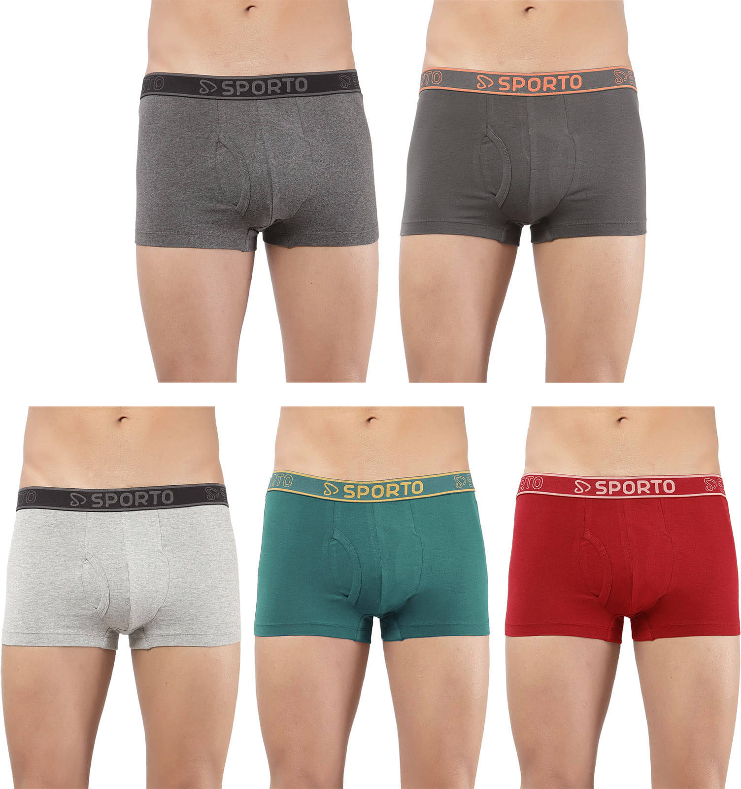 Amul comfy Pack of 5 Cotton Trunks For Men's ( Multicolor )     			Amul comfy Pack of 5 Cotton Trunks For Men's ( Multicolor )