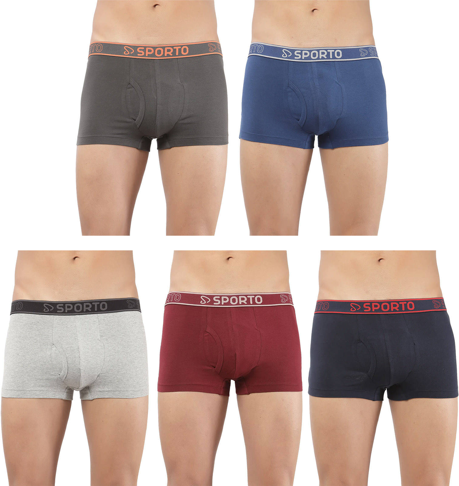     			Amul comfy Pack of 5 Cotton Trunks For Men's ( Multicolor )