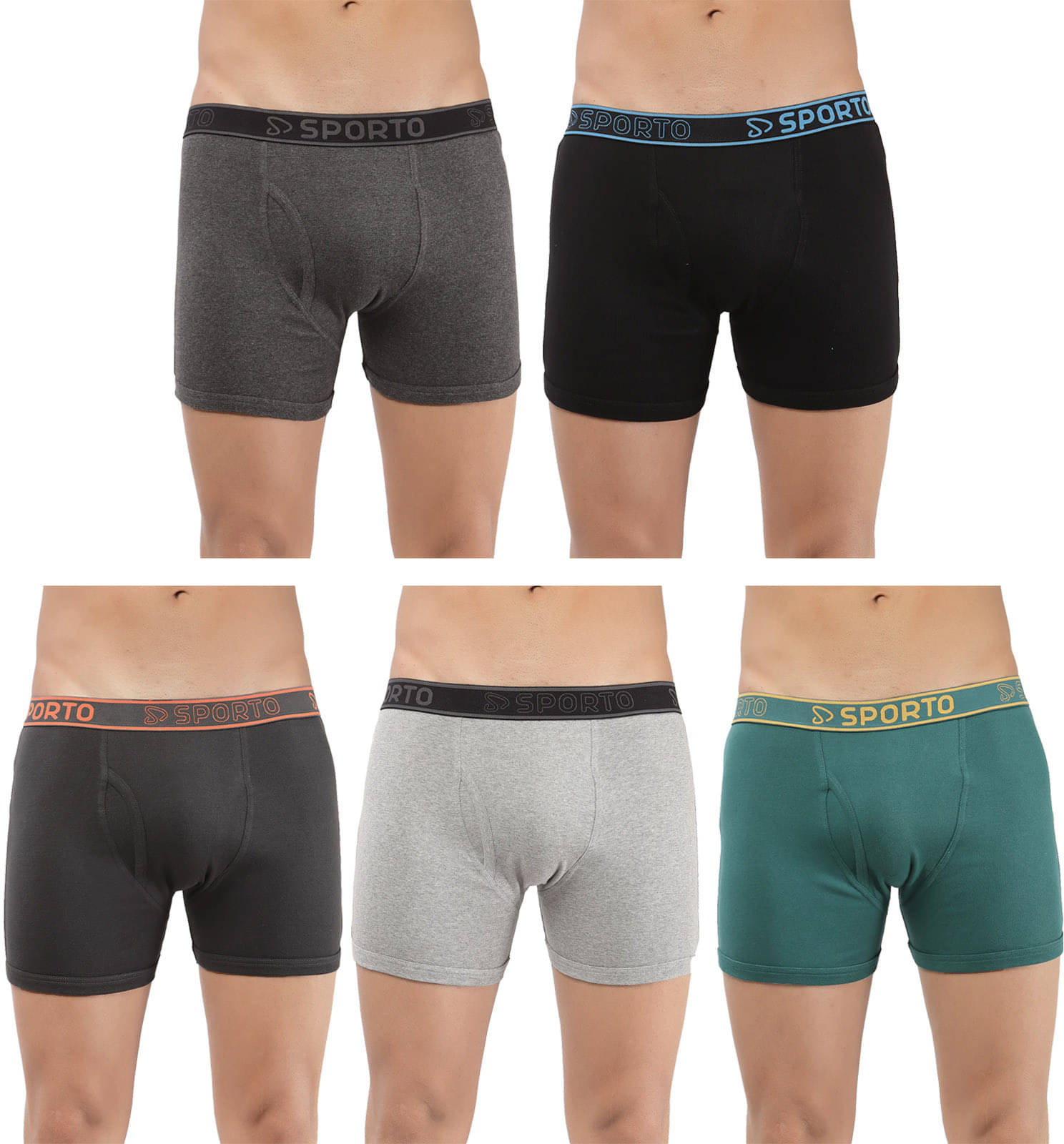     			Amul comfy Pack of 5 Cotton Trunks For Men's ( Multicolor )